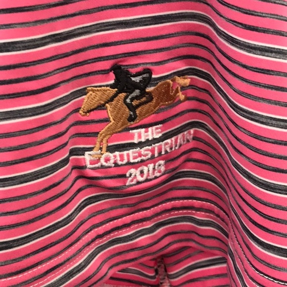 FootJoy Pink Striped Polo Golf Shirt Performance Fabric M Medium - Picture 4 of 5